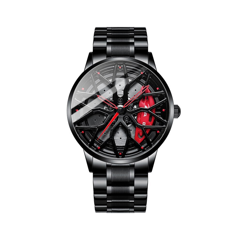 (AMG-C43-Red-G) Original Wheel Rim Hub Watches Men Super Car Rim Hub Men Quartz Watch