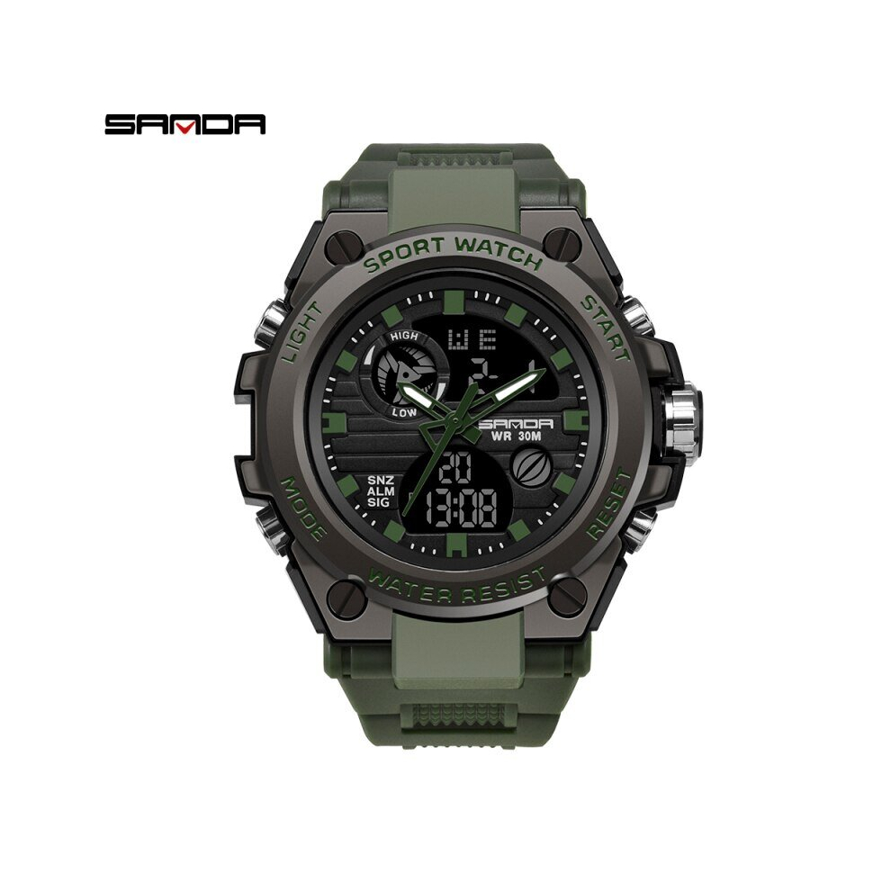 (ArmyGreen) SANDA Brand G Style Men Digital Watch Shock Military Sports Watches Fashion