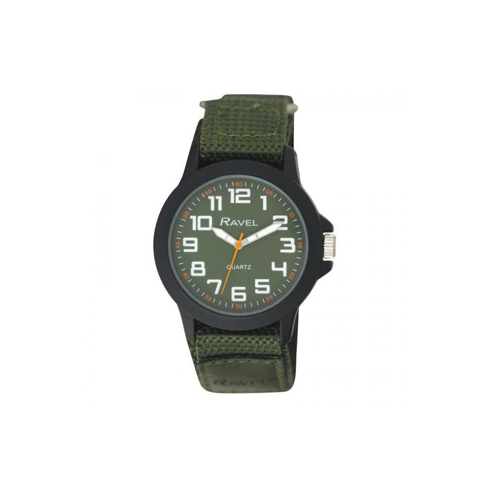 Ravel Men Sports Case Green Arabic Dial Green Velcro Strap Watch R1601.65.66