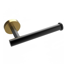 2pk Toilet Roll Holder Dispenser Wall Mounted Stainless Steel Modern Style BLACK & GOLDEN 1010079