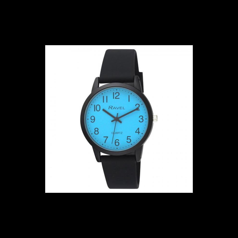 Ravel Men's Sports Blue Dial With Black Silicone Watch R1814.6 Blue,Black