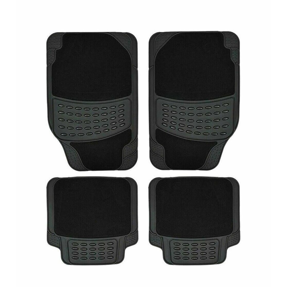 4 Pieces Universal Rubber With Carpet Car Mat 5021231874715