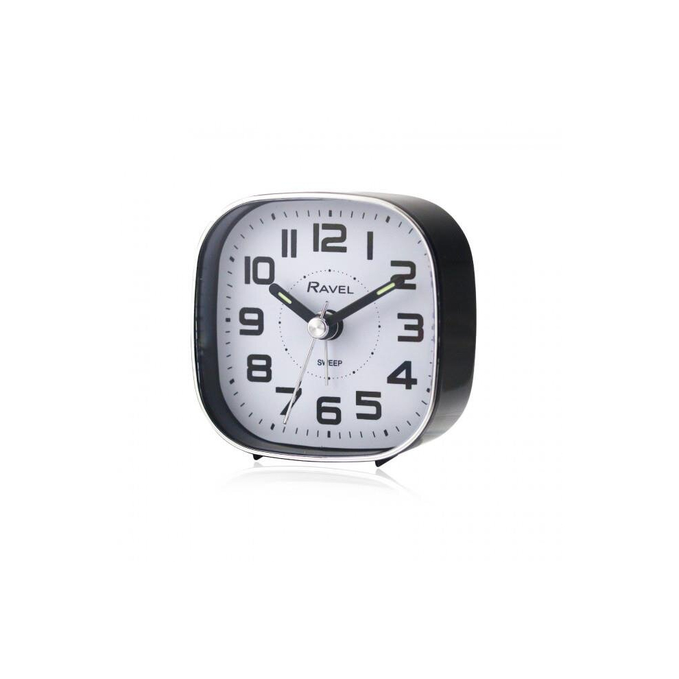 Ravel Petite Bedside Quartz Alarm Clock - Black RC038.3