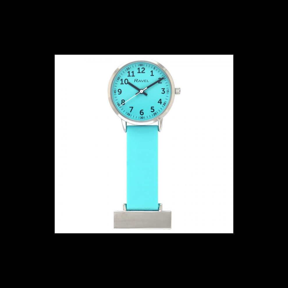 Ravel Aqua Silicone Nurses Fob Watch R1107.6