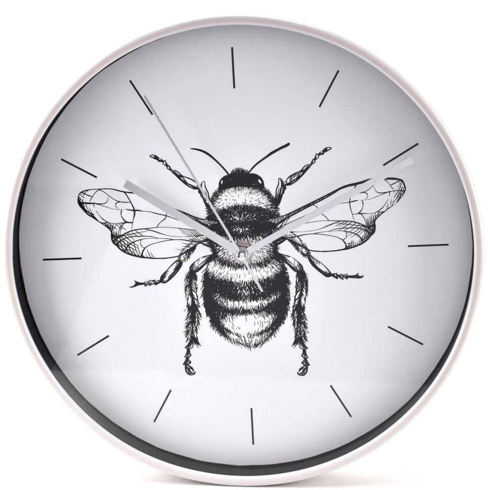 Widdop And Co. Hestia Bumblebee Design Wall Clock 30Cm Round Grey