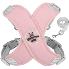 No Pull Dog Harness and Leash Set for Medium Sized Dog, Soft Fabric Tactical Dog Vest Harnesses (Pink, Medium)