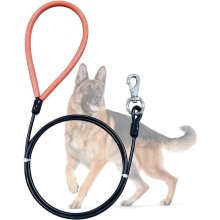 Chew Proof Heavy Duty Leash,Metal Cable Lead Made of Coated Wire Rope with Soft Padded Handle,Chew Resistant Dog Leash¡¾5 Ft-Black¡¿