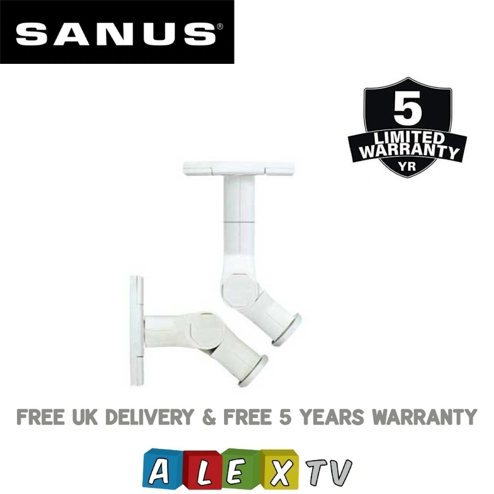 Sanus Wms3 Tilt And Swivel Satellite Speaker Wall Mount Pair White 793795330123