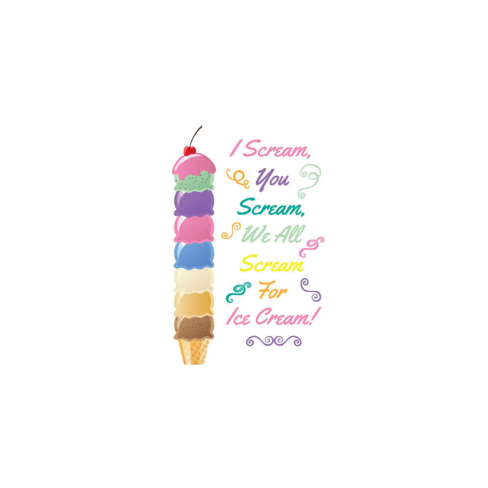 Scream For Ice Cream PVC Party Sign Decoration 25cm x 36cm