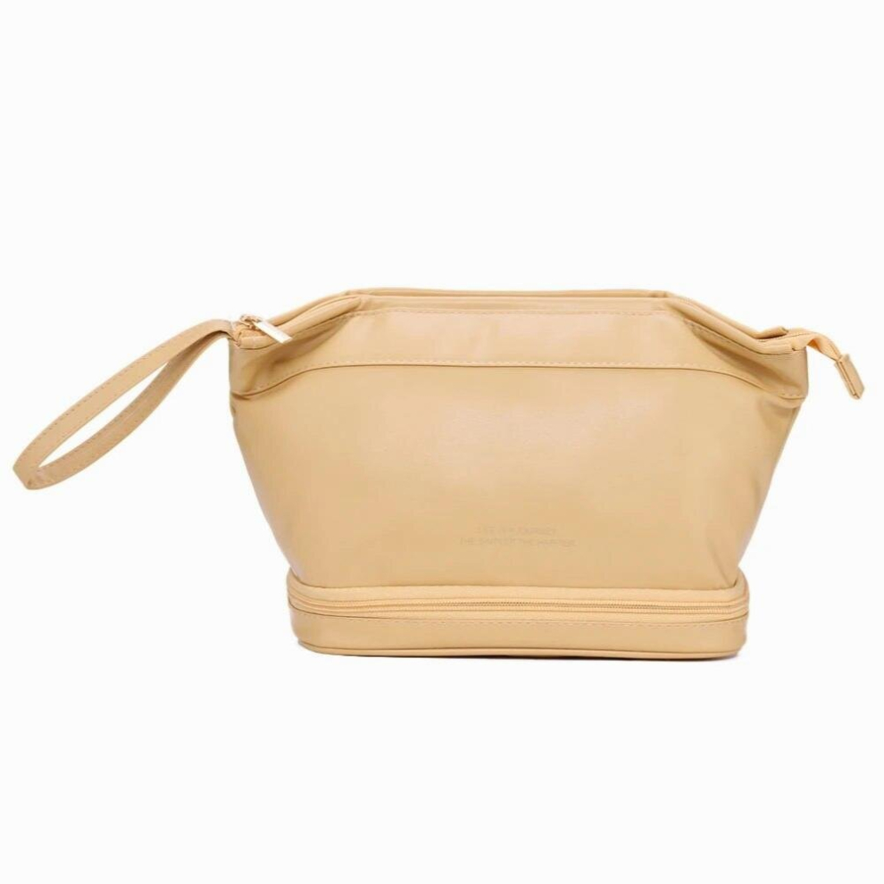 Multicoloured Pu Makeup Brushes Pouch Portable Double-Layer Sundries Storage Pouch Waterproof Large-Capacity Christmas Gift For Travel