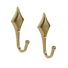 Diamond Curtain Tie Back Hooks in Brass - Pack of 2