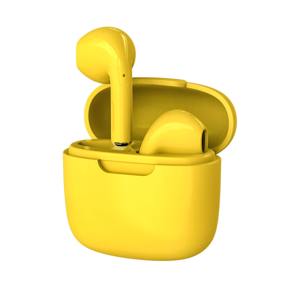 Tanz (Yellow) Wireless Bluetooth Headphones Earphones Earbuds Iphone Samsung Tws Hiro Buds Yellow