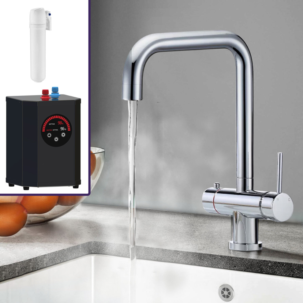 Nes Home Instant Boiling Water Kitchen Tap Chrome with heating tank