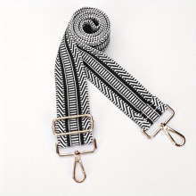 1pc Womens Striped Pattern Wide Shoulder Strap For Guitar Shopping Bag Handbag With Adjustable Metal Buckle