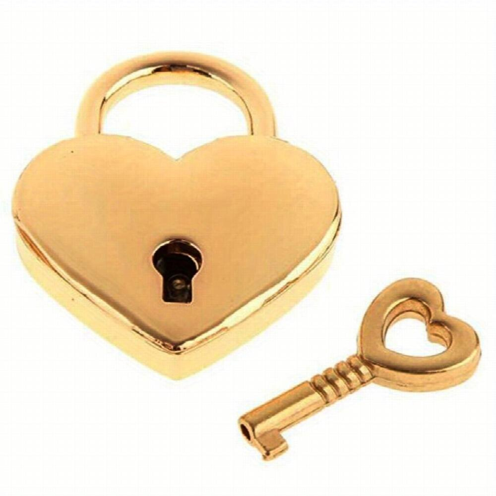 1Pc Heart Shaped Lock Key Padlock 885664843299