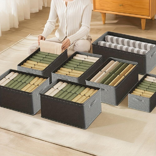 Gray Clothes Storage Box Versatile Wardrobe Organizer Lightweight Container Without Grids 1
