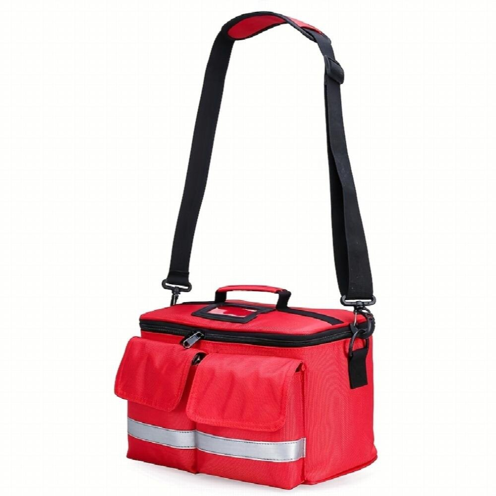 Red Portable Fireproof First Aid Kit Large Capacity Lightweight First Aid Backpack With Detachable Shoulder Strap Nurse Medical Bag For Emergency Camping
