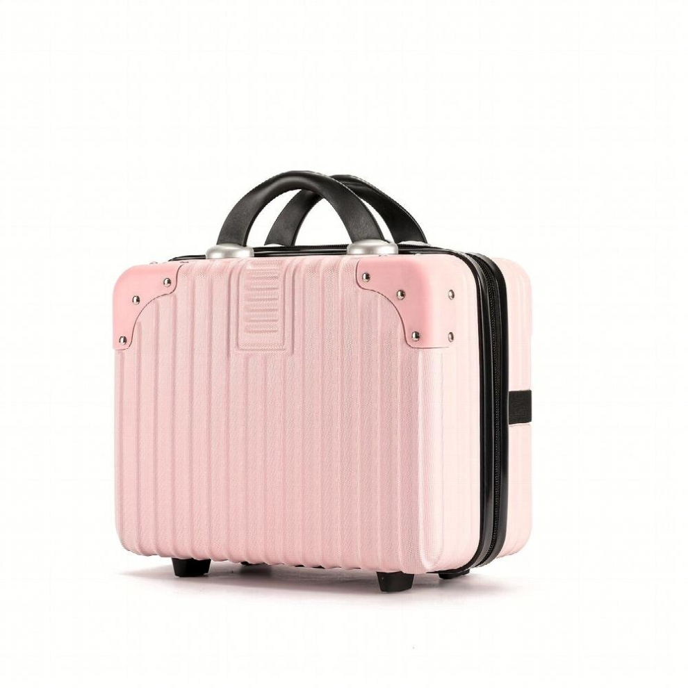 Pink Portable Versatile Cosmetic Handbag Lightweight Travel Storage Box Lightweight Makeup Bag