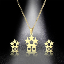 316L Steel Stackable Star Necklace Earrings set Pendant Engagement Homme Femme Planet Jewelry Colier Gift TZ279