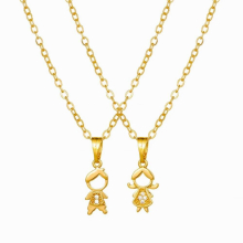 [Couple Accessories] Ins Style Retro Boys and Girls Necklace Earrings Creative Cartoon Family Couple Jewelry Set Gift