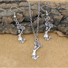 Jewelry Sets Cheerleader Cheer Girls Necklace Earrings For Women Girls Party Gift