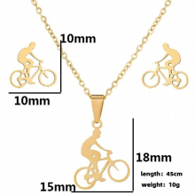 Jewelry Necklace Wedding Set Stainless Steel Cycling WomenS Necklace Girl Necklace And Earrings Set