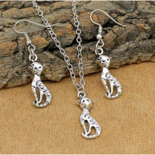 Jewelry Sets Cat Necklace Earrings For Women Girls Party Gift