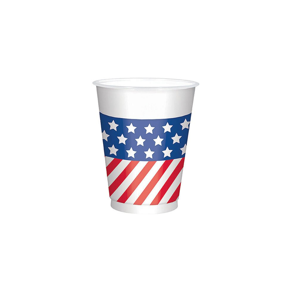 USA Flag Large Plastic Cups 473ml - Pack of 25