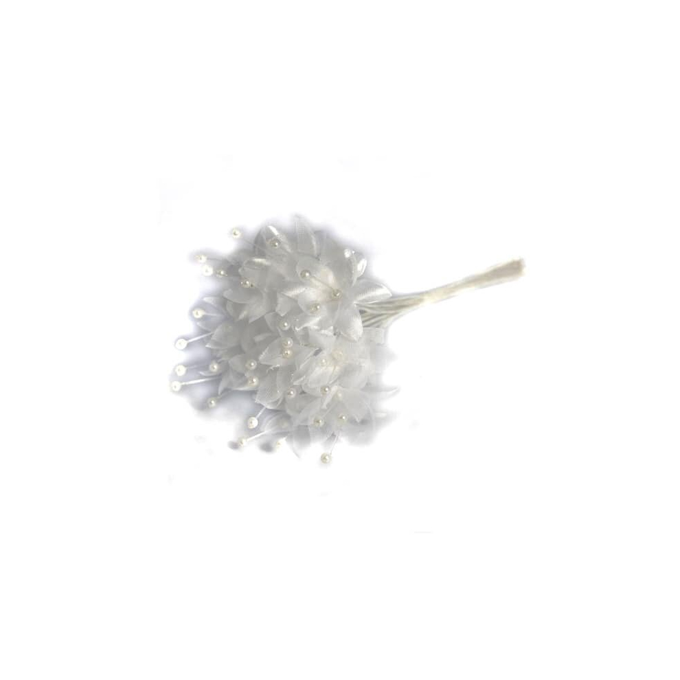 White Pearled Babys Breath Fabric Flowers Bunch of 12