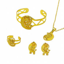 Dubai Baby Jewelry Sets African Bangles Kids Girls Ethiopian Rings Earrings Rings Arab Children Birthday Gift