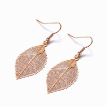 Bohemia Style Leaf Pendant Necklaces Earrings For Women Girls Titanium Stainless Steel Jewelry Sets SE083
