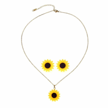 Boho Daisy Sunflower Stainless Steel Pendant Chain Necklace Stud Earrings for Women Girl Bridal Jewelry Set Gift