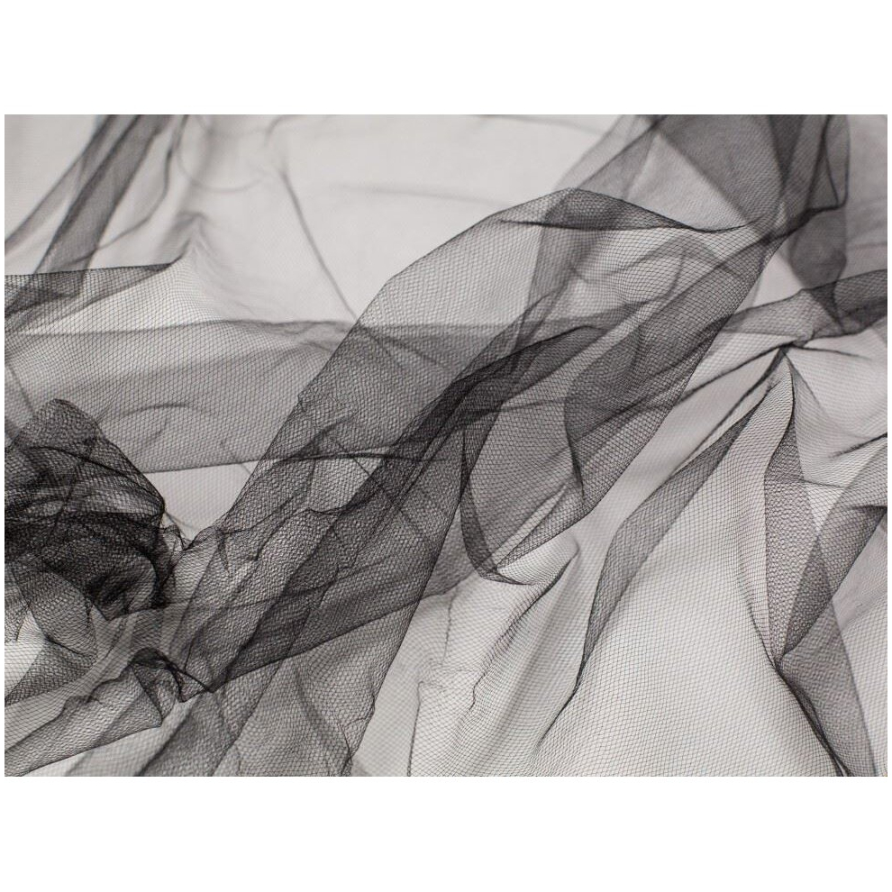 (Black) Minerva Soft Tulle Fabric - per metre