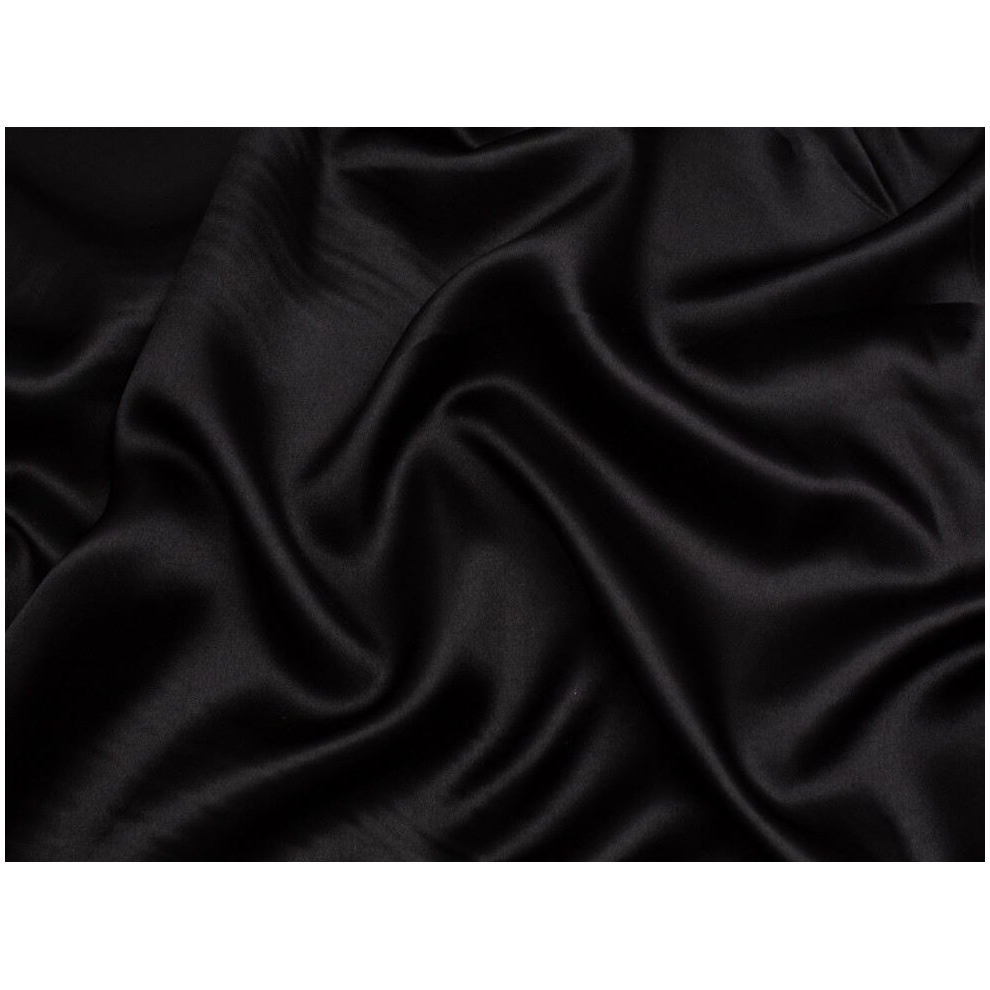 Minerva (Black) Liquid Satin Fabric - Per Metre Black