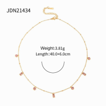 Youthway Orange Pink Purple Round Small Pendant Necklace Bracelet Set 18K Plate Waterproof Jewelry Set