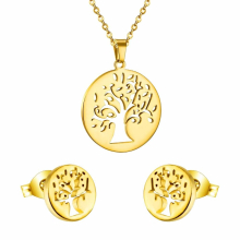 Necklace Earring Sets Party Stainless Steel Tree Pendant Necklace Collars BabyGirl Jewelry Chains Gift