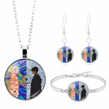 Wednesday Addams Necklace Anime Periphery Cartoon Bracelet Wednesday Jewelry Suit Earring Jewelry Girl Birthday Gift Accessories