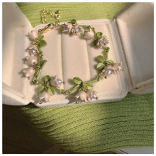 Jewelry Sweet Pastoral Bellflower Flower Paint Earrings Necklace Bracelet Set Girls Summer Party Accessories