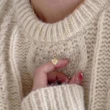 Mini Heart Textured Pendent Necklace Earrings Jewelry Set For Women Girl Choker Finger Jewelry Party Gift