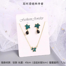 Light Geometric Crystal Pendant Stainless Steel Jewelry Set Necklace Earring Ring Party For Women Girls
