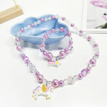 Children Jewelry Set Unicorn Mermaid Pendant Bracelet Necklace Little Girl Jewelry Necklace Bracelet