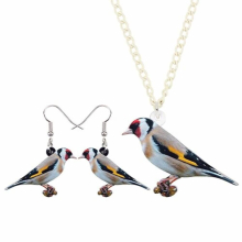 Acrylic Jewelry Sets Wild Goldfinch Necklace Earrings Drop Novelty Jewelry For Women Girls Gift Summer Hot