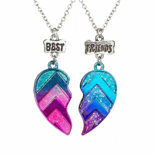 2pcs/4 pcs BFF Necklaces Bracelets, Half Heart Matching Pendant Chain Friendship Jewelry Set for Girl