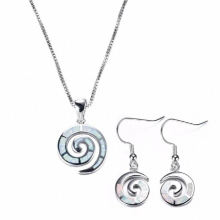 Snail Necklace Earrings jewelry set women pendant Necklace for girl Wedding Party