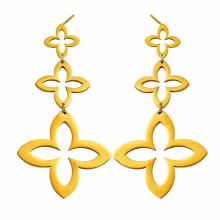 Charms Four Leaf Clover Earrings/Necklace/Bracelet Jewelry Sets for Women Teen Girls Stainless Steel