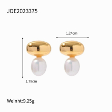 Youthway Vintage Pearls Jewelry Set 18K PVD Plated Texture Stud Earrings Charm Vintage Jewelry