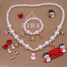 Cartoon Little Girl Jewelry Necklace Accessories Childrens Ocean Shell Fishtail Necklace Bracelet Ring Earring Set Girl Gift