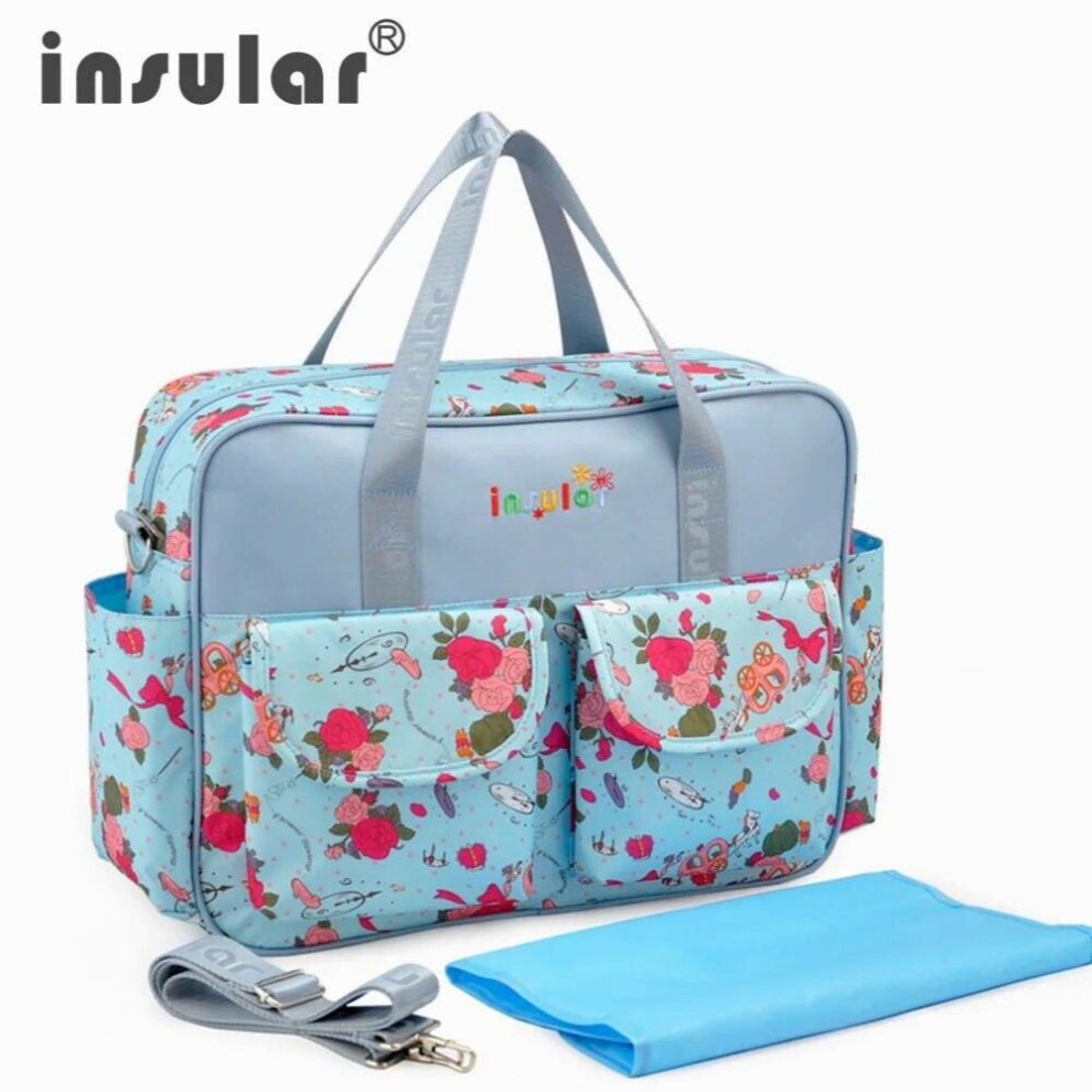 Insular Baby Diaper Bag Maternity Nappy Bag Baby Stroller Changing Bag Mummy Handbag Waterproof Large Capacity Baby Shoulder Bag Multicoloured