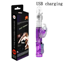 (USB Purple) Telescopic Dildo Vibrator G-Spot Rabbit Vibrator Clitoris Stimulator Vaginal Massager Sex Toys for Women Female Masturbation