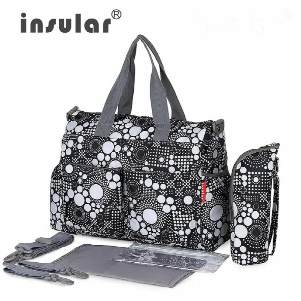 Insular 5 Pcs/Set Diaper Bag Large Capacity Baby Nappy Bag For Baby Stroller Mummy Travel Messenger Bags Handbags Baby Care Bags Multicoloured